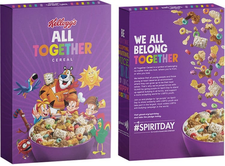 Turning purple with pride: Kellogg stands against anti-bullying with limited edition All Together Cereal