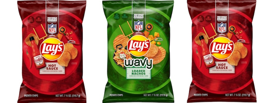 Lay's Hot Sauce, Wavy Loaded Nachos and Kettle Cooked Cheesy Buffalo Dip