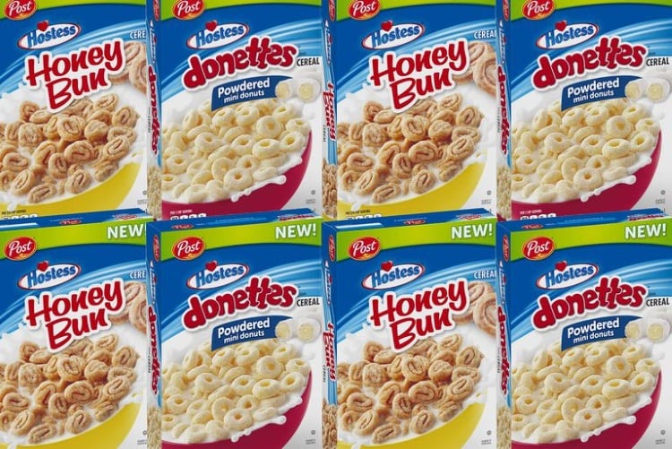 Powdered donuts and cinnamon pastries in cereal form: Post partners with Hostess to release Donettes and Honey Bun cereals