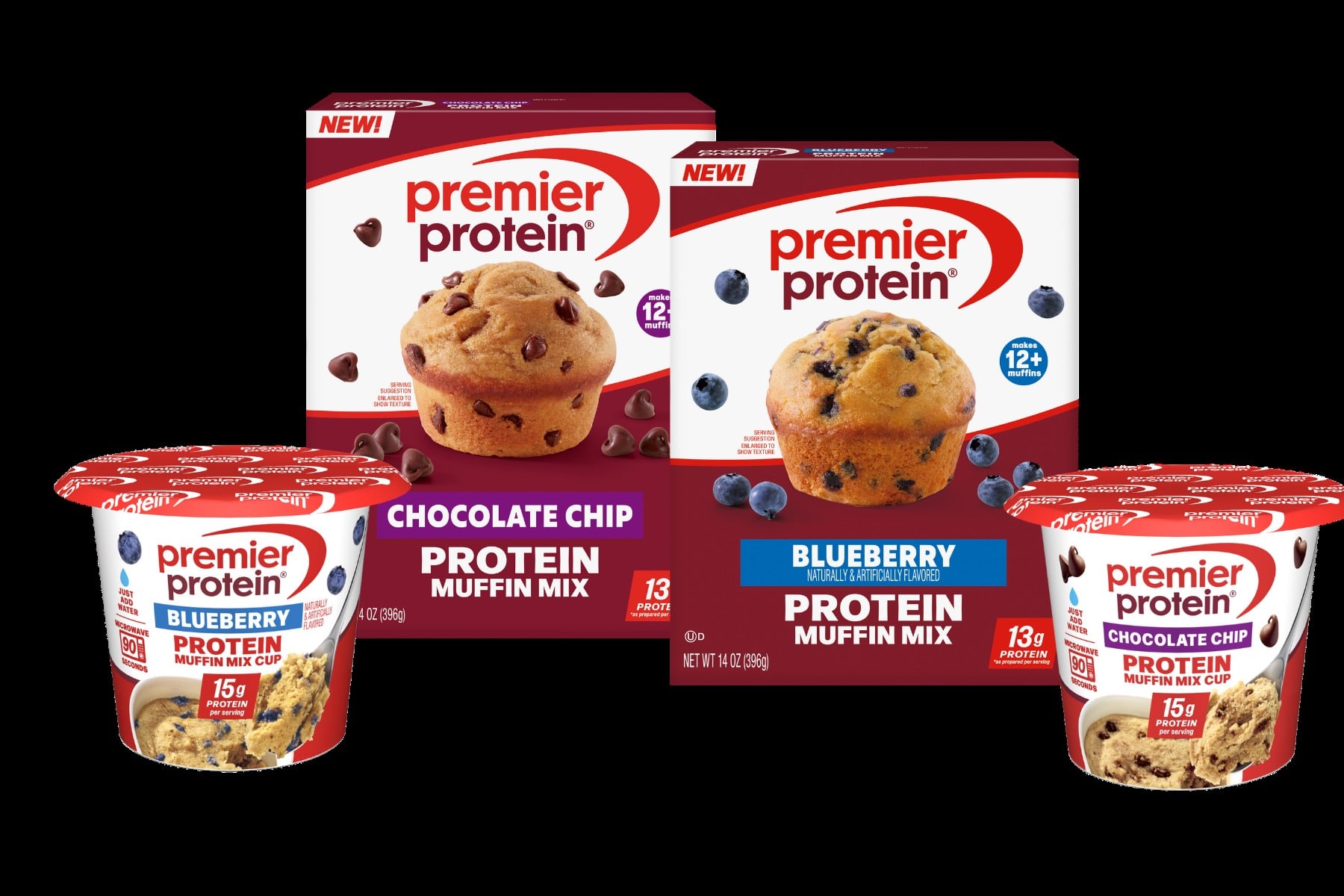 Premier Protein Muffin Mixes and Microwaveable Muffin Cups