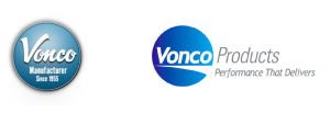 Vonco logos, old (left) and new (right)