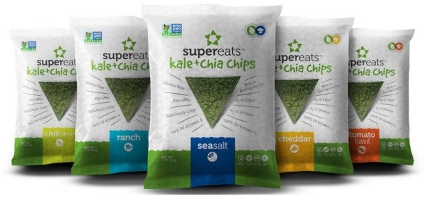 Supereats kale & chia chips! Not one superfood, but two... and they're dippable