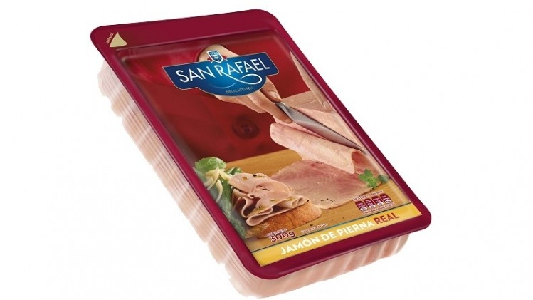 This reclosable ham package clicks when it is properly sealed, ensuring the consumer of the meat's freshness.