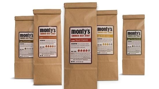 The natural look of paper gives Monty's jerky a hand-crafted feel.