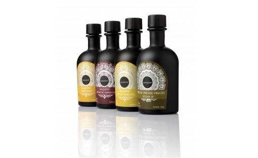 Aragem olive oil bottles are intended to attract customers in several different countries.