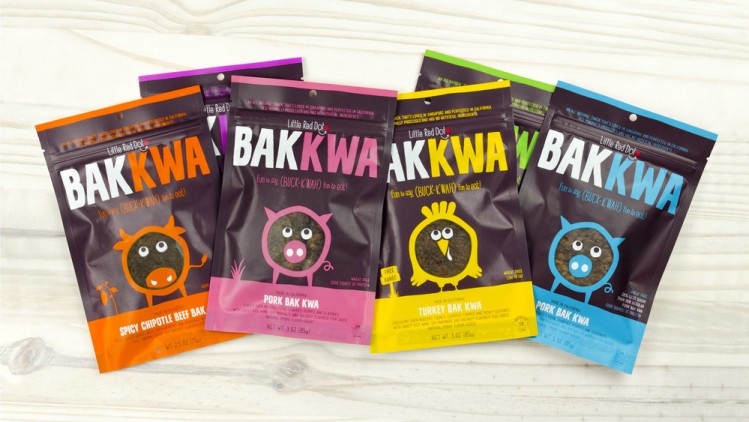 Little Red Dot's bak kwa Asian jerky features colorful animal designs and a matte finish.