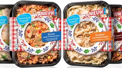 These Aldi Netherlands heat-and-eat meals have cleverly decorated film lids.