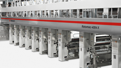 The 11-color rotogravure press from Bobst Coproration.