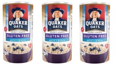 Quaker's gluten-free oatmeal is sold in formats including an 18 oz cannister