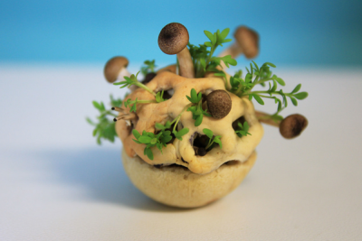 Chloe Rutzerveld's 3D printed snack concept with an outer crust of dough or pasta (Photo: ChloeRutzerveld.com)
