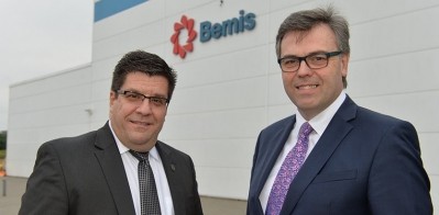 Marty Scaminaci, Bemis, (left) with Alastair Hamilton, CEO, Invest NI. Pic: Bemis