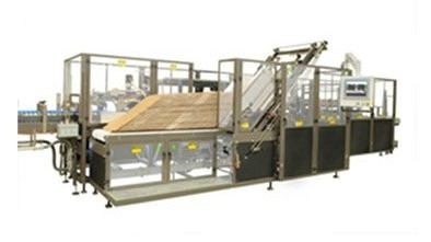 The Brenton Mach-4 case packer handles small cases and fragile products.