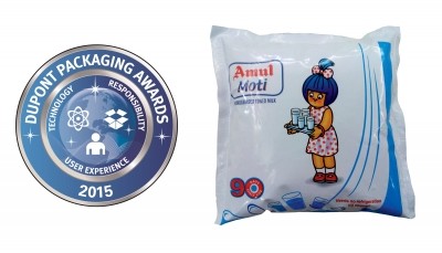 This ultra-high-temperature milk pouch from India's Parakh Agro Industries received a Gold Award in the 2014 DuPont Packaging Awards competition.