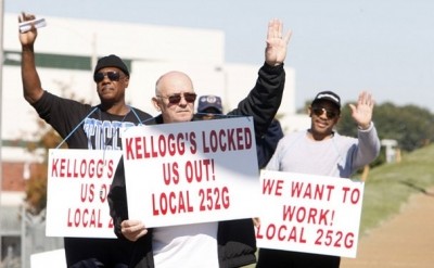 Kellogg workers have been locked out of the Memphis RTE cereal plant since October, 2013. Photo Credit: The Commercial Appeal