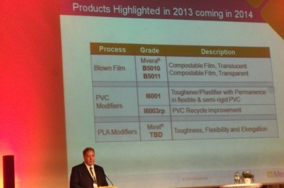 Bob Engle, vice president business and commercial development presents at the EU Bioplastics Conference 2013 in Berlin
