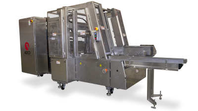 One of the key attributes of ADCO's new wraparound case packer is its low-level magazine.  Photo: ADCO
