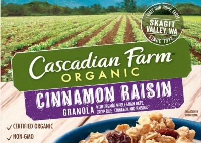 Cascadian Farm Organic Cinnamon Raisin Granola Cereal. Picture: General Mills.