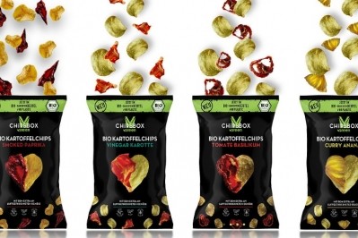 The German snack startup has swapped out plastic for 100% biodegradeable packaging made from renewable raw materials. Pic: Chipsbox