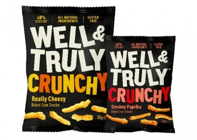 Well&Truly baked corn snacks are now available in Sainsbury's across the UK. Pic: Well&Truly