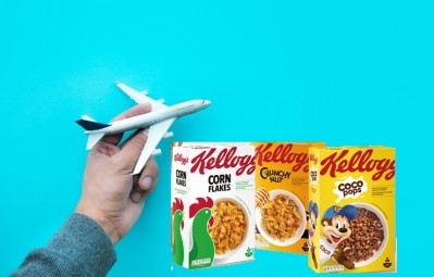 The Changing Markets Foundation has commissioned a plane to flyover Kellogg's Michigan headquarters today. Pic: ©GettyImages/HAKINMHAN/Kellogg's