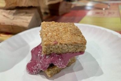 Healthy Food Ingredients showed off its non-GMO and organic ingredients via a homegrown S'more, colored with Suntava purple corn.