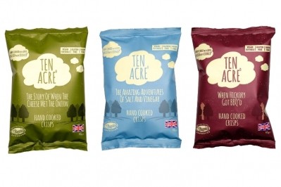 Three of Ten Acre's Hand Cooked potato crisp range are rolling out in Waitrose. Pic: Ten Acre