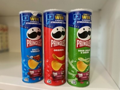 NaviLens will begin appearing on cans of Pringles chips from 1 November. Pic: Kellanova