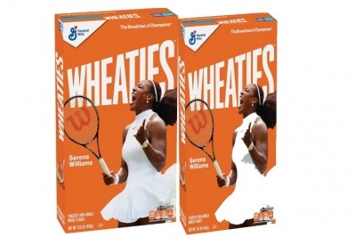 Serena Williams on the iconic orange breakfast cereal box. Pic: General Mills