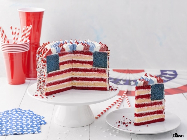 Dawn Foods American Flag Layer Cake _