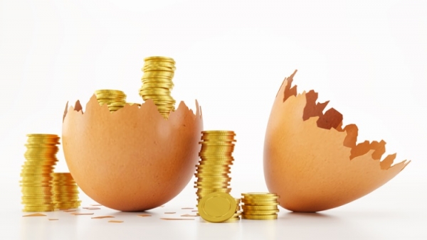 Egg shells and money Getty