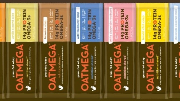 Oatmega bars are available in a range of eight flavors. Source: givebar.com