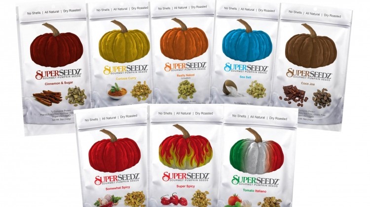 SuperSeedz has redesigned the look and makeup of the pouches for its pumpkin seed snacks.