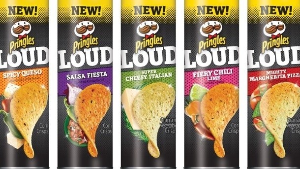 Pringles has created the LOUD Collection with five new flavor variants. Pic: Kellogg Company