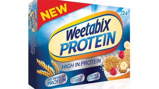 Weetabix Protein contains 19 g of protein per 100 g versus 12 g in standard Weetabix