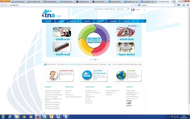 The tna French language website.