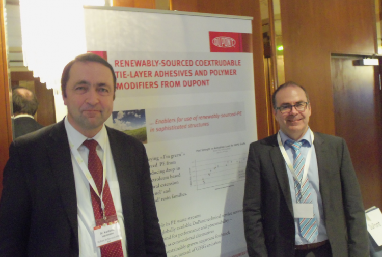 Dr Karlheinz Hausmann (left) spoke to FPD at the EU Bioplastics conference 