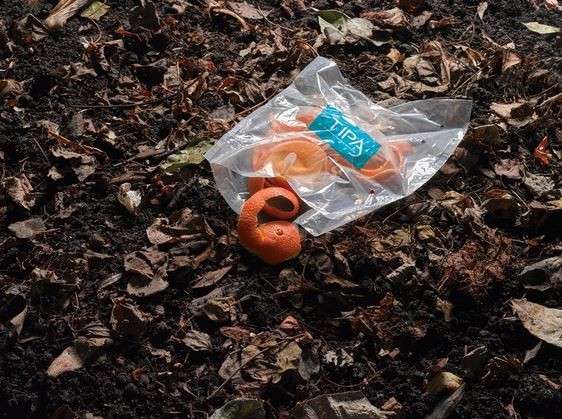 TIPA biodegradable plastic decomposes like orange peel when thrown away