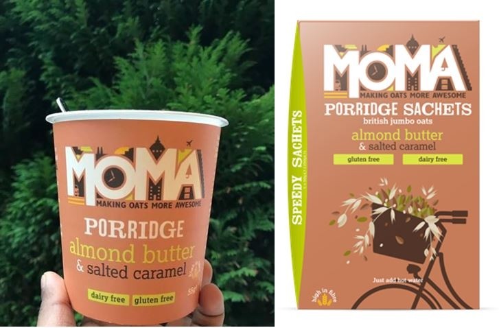 Almond Butter & Salted Caramel now comes in a sachet. Pic: MOMA Foods