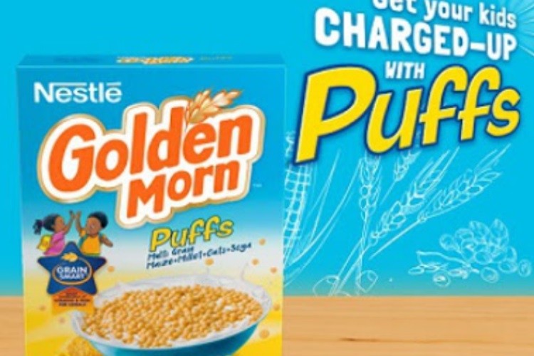 Nestlé's new Golden Morn Puffs breakfast cereal is fortified with vitamins and minerals. Pic: Nestlé