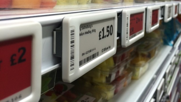 The ePaper tag could eventually change all label displays in supermarkets. Pic: E Ink