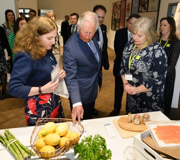 HRH The Prince of Wales during a visit to Waitrose’s Food Innovation Studio. Photo: Waitrose