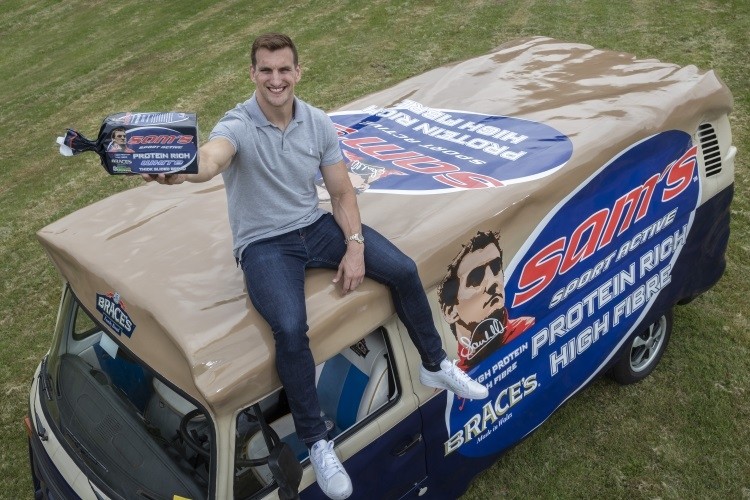 Sam Warburton has teamed up with Brace's for a new high protein range of breads and Welsh cakes. Pic: Brace's