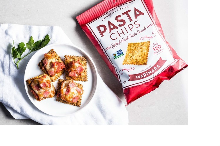 Vintage Italia's Pasta Chips combine semolina flour with Italian herbs for a snack similar to a pita chip but with 20% less fat. Pic: Vintage Italia