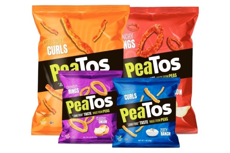 PeaTos has garnered some heavy-hitting industry support with its alternative offerings to Cheetos and Funyuns. Pic: PeaTos