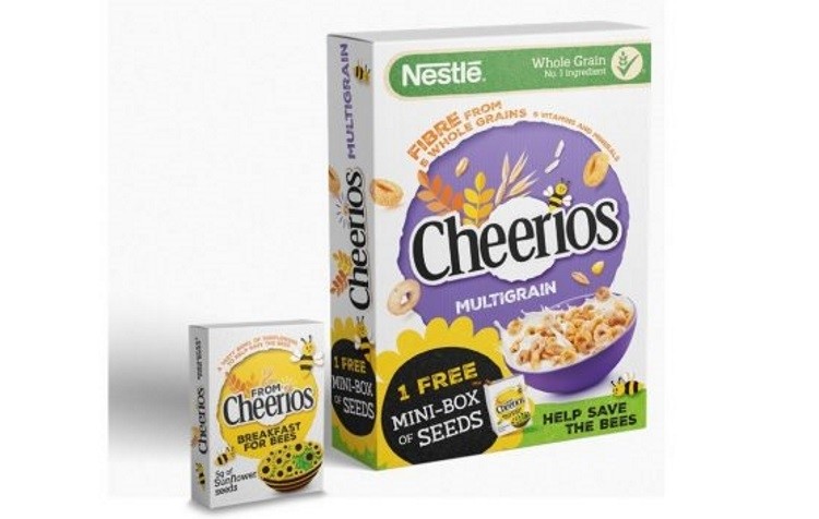 The new campaign prompts Brits to plant the seeds to help supply bees with vital feeding grounds they need to flourish in the wild. Pic: Nestlé Cereals