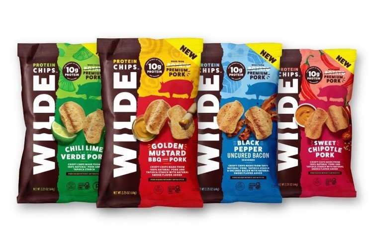 Wild Pork Chips come in four flavours and are being rolled out in Whole Foods this month. Pic: Wilde
