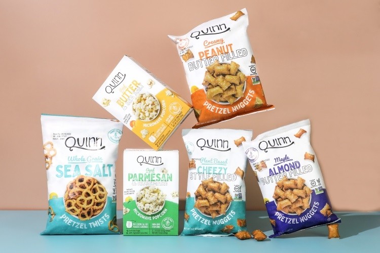 Quinn has recently added gluten-free Maple Almond Filled Pretzel Nuggets and Plant-Based Cheezy Filled Pretzel Nuggets to its expanding 100% natural product lineup. Pic: Quinn 