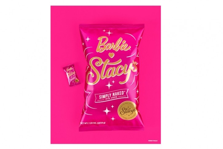 For a limited time, Stacy's Simply Naked Pita Chips will be given the Barbie treatment. Pic: Stacy's