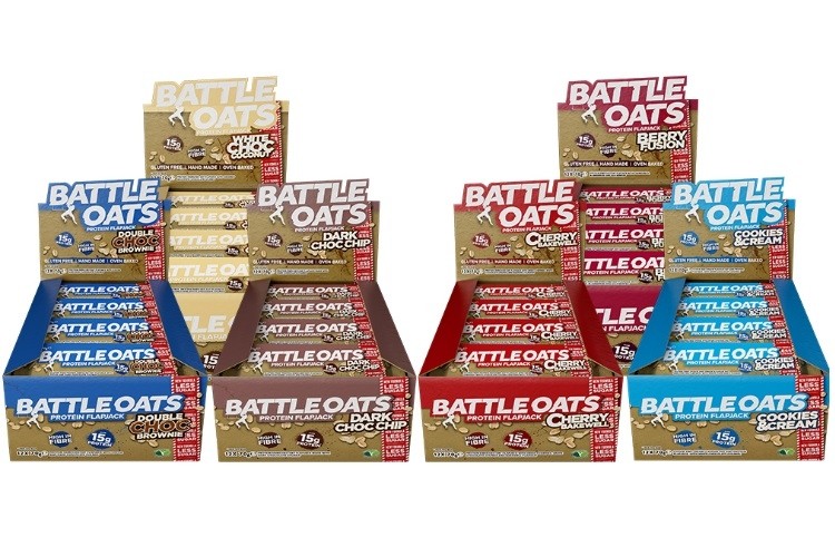 Battle Oats is relaunching its reformulated high protein oat bars that contain 65% less sugar across the UK this week. Pic: Battle Oats 