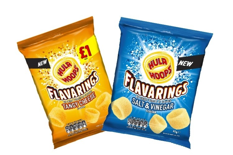 KP Snacks has launched Hula Hoop Flavarings to capitalize on demand for flavor and sharing. Pic: KP Snacks